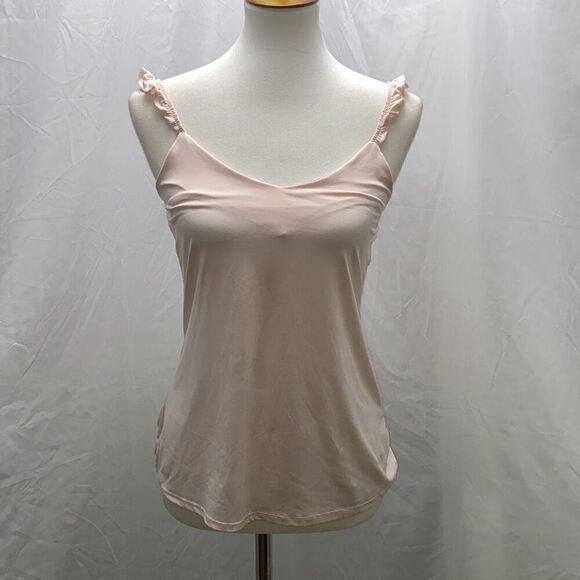 Laundry Shelli Segal pink ruffle strap tank top shirt Sz S - Picture 1 of 10